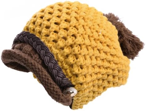 Allegra K Kadın Şık Kontrast Renk Üst Tasarım Kış Örme Şapka