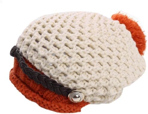 Allegra K Kadın Şık Kontrast Renk Üst Tasarım Kış Örme Şapka