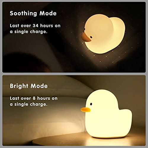 Benson Ördek ışık Tubbo silikon gece lambası Kreş ördek lamba bebek yetişkin çocuk Odası için Light Up... (Sıcak Beyaz)