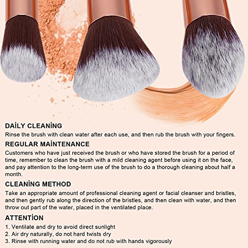 Kozmetik Fırçalar Seti, Rahat Tutuş Makyaj Fırçaları Kadınlar için Yüz Makyajı için 10 Adet (Siyah kıllar)