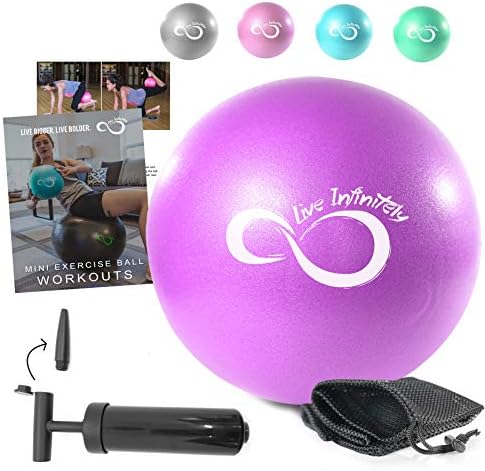 Canlı Sonsuz 9 İnç Barre Pilates Topu ve El Pompası-Anti Patlama Mini Top ve Dijital Egzersiz e-kitap Dahil için Yoga, Egzersiz,