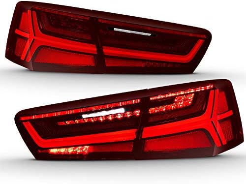AmeriLite 2012-2015 Audi A6 /S6 [Tam LED] Sıralı Dönüş Sinyali Yakut Kırmızı park lambaları Montaj Seti-Yolcu ve Sürücü Tarafı
