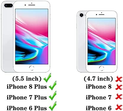 SunRemex için Uyumlu iPhone 8 Artı Kılıf, iPhone 7 Artı Kılıf, iPhone 6 Artı Kılıf ile Temperli Cam Ekran Koruyucu [2 Paketi]