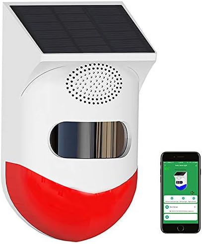 Güneş Strobe ışık: Güneş Güvenlik Alarm ile TUYA WiFi PIR dedektör APP Bildirim, kablosuz hırsız alarm sistemi, 130db Ses güvenlik
