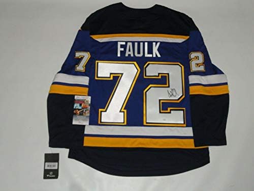 Justin Faulk İmzalı St. Louis Blues Fanatikleri Ayrılıkçı Forması Lisanslı Jsa Coa İmzalı NHL Formaları