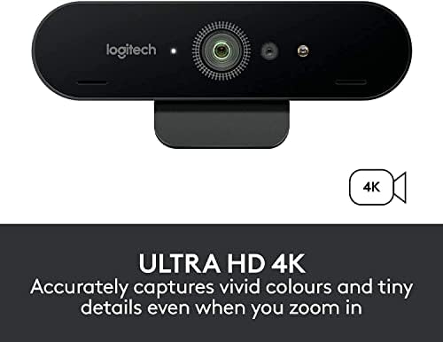 Video Konferans Kaydı ve Akışı için Logitech BRIO Ultra HD Web Kamerası (Siyah) (Yenilendi)
