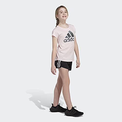 adidas Kız Çocuk Kısa Kollu Kepçe Yaka Grafikli Tişört