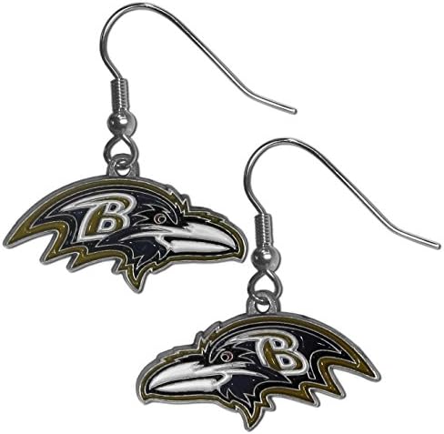 NFL Siskiyou Spor Bayan Baltimore Ravens Dangle Küpe Bir Boyut Takım Renk