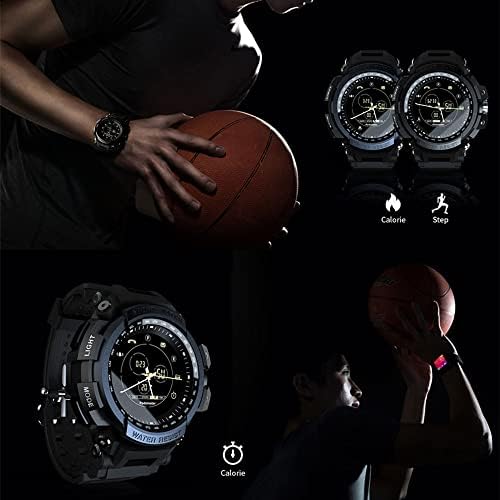 AMLİLY akıllı saat erkek elektronik Saat erkek saati Su Geçirmez Pedometre Kalori Alarmı Spor erkek dijital akıllı saat, Siyah