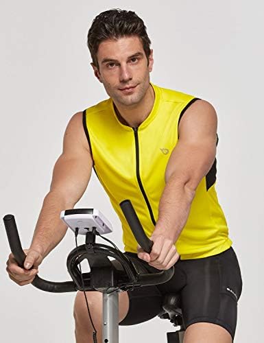 BALEAF erkek Kolsuz Bisiklet Jersey Yol Bisikleti Gömlek Tam Zip Koşu Tankı Üstleri Cep SPF UPF50+