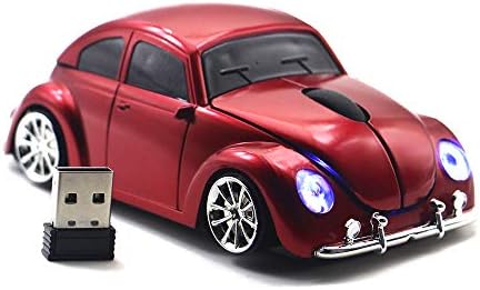 VW Beetle için FASBEL Spor Araba Fare Kablosuz Fare Taşınabilir Bilgisayar Dizüstü Fareler Optik Fare (Kırmızı)