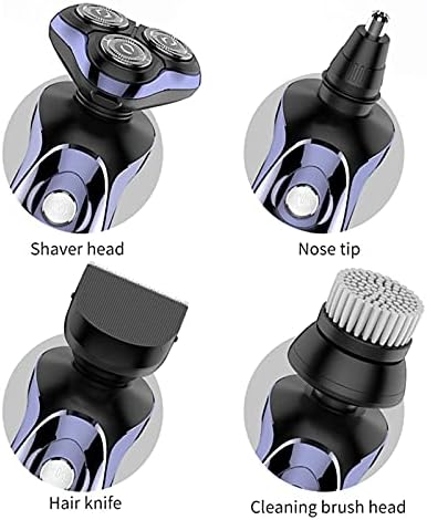 KDJFHDJ 4 in 1 Elektrikli Tıraş Makinesi Saç Kesme erkek Döner Traş Makineleri Şarj Edilebilir Jilet Sakal Burun Saç Düzeltici