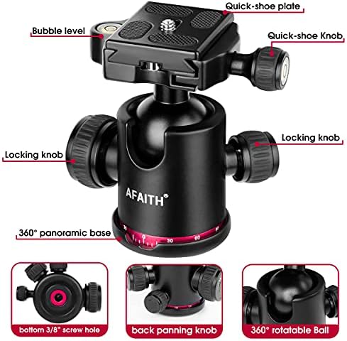 AFAİTH 65 Profesyonel Taşınabilir DSLR kamera tripodu, alüminyum Seyahat Tripod Panoramik Topu Kafa ile 2 in 1 Tripod Standı