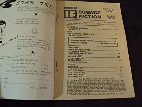 IF Bilim Kurgu Dünyaları Kasım 1968 Roger Zelazny, Bliss, Schmitz