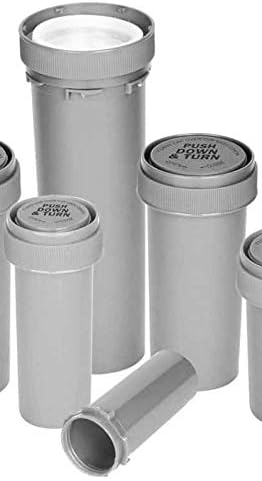 16 Dram, Ters Çevrilebilir Çocuklara Dayanıklı Kapaklı Boş BPA İçermeyen Silindir Şişeler (30'luk Paket) (Gümüş-Opak)