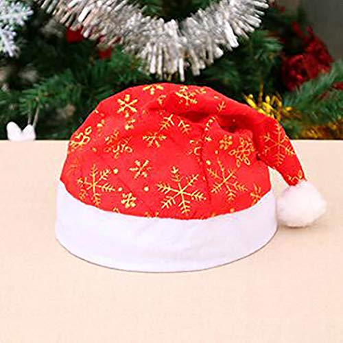 Ursumy Noel Santa Şapka Geleneksel Kırmızı Parti Şapka Kar Tanesi için Noel Yıldız Yeni Yıl Şenlikli Tatil Parti Malzemeleri