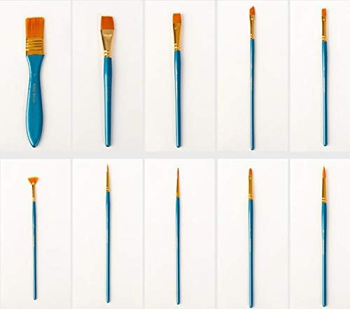 Boya fırçası 10 Adet Naylon Saç Yağı Akrilik Suluboya Resim Fırçalar Set W/Fermuar Durumda Boya Fırçaları (Renk: Kırmızı)