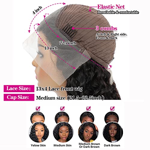 Derin Dalga Dantel ön peruk İnsan Saç Peruk Siyah Kadınlar ıçin Brezilyalı sırma ön peruk İnsan Saç Ön Koparıp ıle Bebek Saç