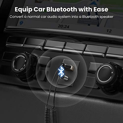 UGREEN Aux Bluetooth 5.0 Adaptörü 3.5 mm Bluetooth Alıcısı için Araba USB 2.0 3.5 mm Jack Kiti ile Dahili Mikrofon Eller-Serbest
