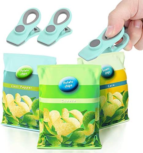 Manyetik Mini Gıda Torbası Klipsleri Sızdırmazlık Klipsleri Ofis için Patates Cipsi için Antiskid (Açık Yeşil)