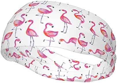 Erkek Ter Bantlari Fantezi Sevimli Flamingolar Suluboya Çok Fonksiyonlu Spor Performans Kafa Bandı Unisex Egzersiz Bilekliği