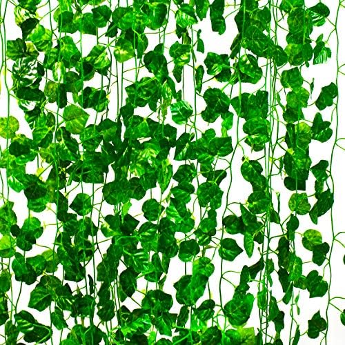 Mandy'nin 12 pcs Sahte Sarmaşıklar Yapay Sarmaşık Yaprakları, ıpek Sarmaşık Çelenk Asılı Bitkiler için Ev Mutfak Düğün Duvar