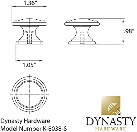 Dynasty Donanım K-8038-S-AC-10PK, 2 Halkalı Dolap Donanım Düğmesi, Antika Bakır, (10'lu Paket) Değer Paketi