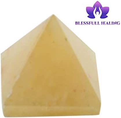 Blessfull Şifa Kristal Sarı Kalsit Piramit Metafizik Taş Heykelcik- (1 adet)