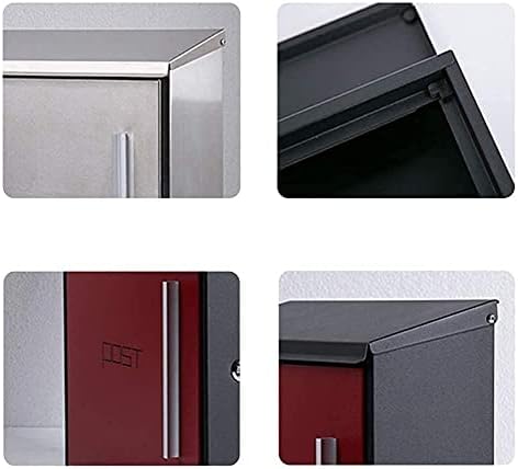 GXBCS Duvara Monte Posta Kutuları Parsel Kutusu Posta Kutusu Güvenlik Lockbox Kilitleme Dikey Paslanmaz Çelik Posta Kutusu