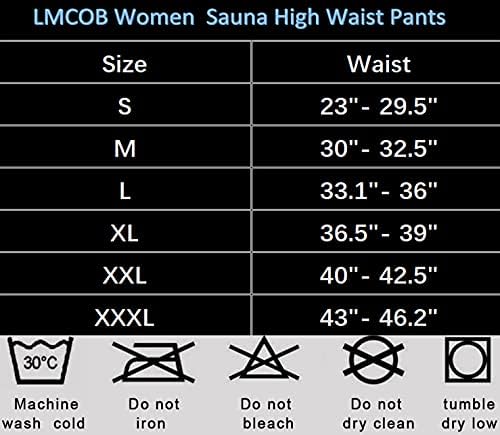 LMCOB Sauna Ter Pantolon Kadınlar için Termo Tayt Sıcak Yüksek Bel Zayıflama Pantolon Ter Kısa Kapriler Tayt, kontrol Karın