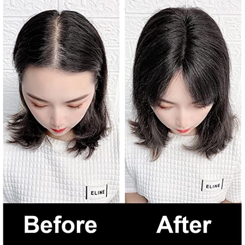 Kadın düz insan saçı Topper 3. 5x5. 5 El Dokuma Mono Taban Saç Topper Yedek Saç Parçası Ücretsiz Bölüm, taç Topper saç ekleme