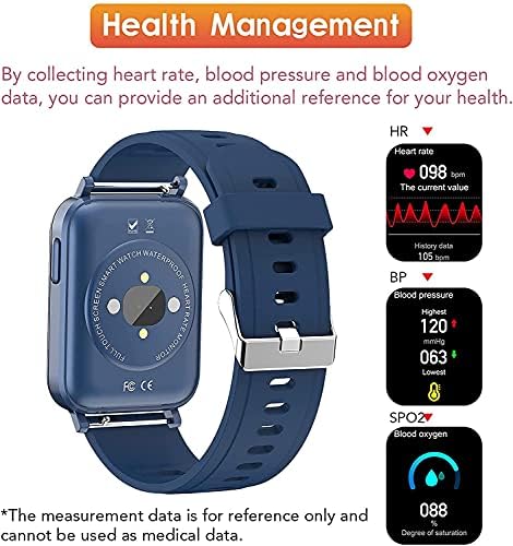 Akıllı Saat, 30 Spor Modu ile 1.65 inç Spor Saati, Vücut Sıcaklığı Termometresi, Kalp Atış Hızı ve Kan Oksijen Monitörü, iOS