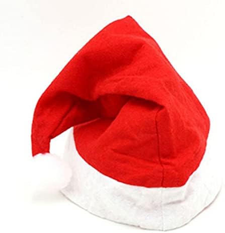 ABOOFAN Pcs Santa Şapka dokunmamış Kumaş Yumuşak Kış Peluş Noel Noel Baba Kap Yetişkinler için Çocuklar Noel Yeni Yıl Şenlikli