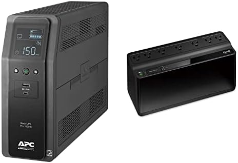 APC UPS, 1500VA Sinüs Dalgası UPS Akü Yedekleme ve Dalgalanma Koruyucusu, BR1500MS2, (2) USB Şarj Bağlantı Noktaları ve UPS,