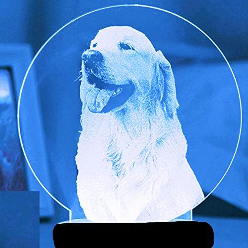 Jinnwell 3D Köpek Gece ışık Lambası Illusion Led 7 Renk Değiştirme Dokunmatik Anahtarı Masa Masa Dekorasyon Lambaları Hediye