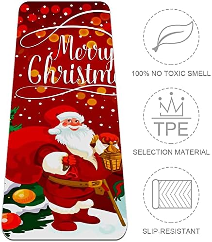 Siebzeh Kırmızı Noel Ağacı Santa Kardan Adam Premium Kalın Yoga Mat Çevre Dostu Kauçuk Sağlık ve Fitness Her Türlü Egzersiz