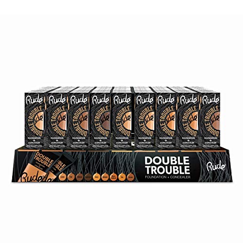 RUDE Double Trouble Fondöten + Kapatıcı Akrilik Ekran Seti, 108 Adet