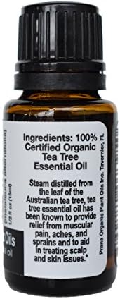 Organik Çay Ağacı Esansiyel Yağı ( 5 ml) - Prana Organik Bitki Yağları ile %100 Saf Seyreltilmemiş Terapötik Sınıf Uçucu Yağ