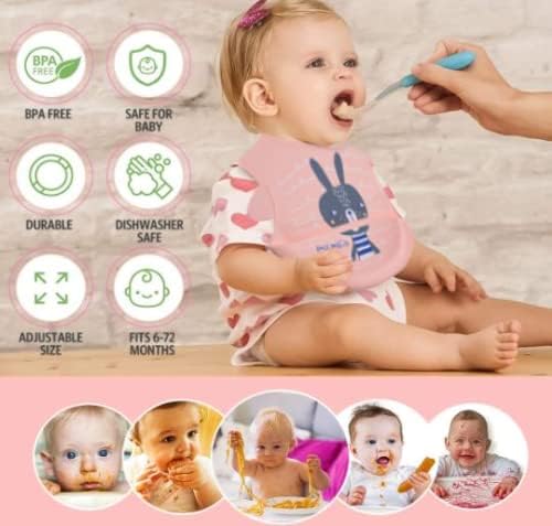 Silikon Bebek Önlüğü-Gıda Yakalayıcı ve Ayarlanabilir Boyun Askısı ile Yemek Örtüsü-Kolay Temizlenebilir, Hafif - Bebek Parmak