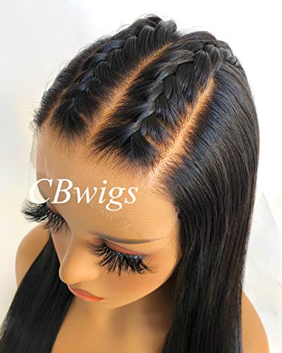 Cbwigs Tutkalsız Yumuşak Ombre Kahverengi Kısa Bob düz insan saçı Dantel ön peruk Brezilyalı Remy Peruk 150 % Yoğunluk (14