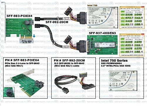 Mikro SATA Kabloları M. 2-U. 2 SFF-8639 PCIe X4 GEN 3 Adaptörü