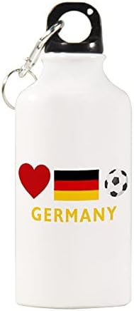 Almanya Futbol Futbol Hafif Alüminyum Spor Su Şişesi BPA Ücretsiz Anahtarlık Ve Vidalı Kapaklı 400ml