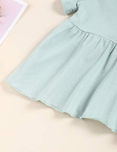 bılıson Toddler Kız Yaz Giysileri Çiçek Fırfır Elbise Üst + Kısa Kot Pantolon 2 ADET Bebek Kız Kıyafetler Setleri