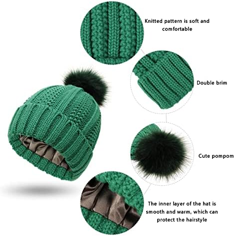 QNDDDD Kış Şapka, Kış Örgü Bere Şapka Kadın Bobble Pom Pom Kapaklar Açık Spor Sıcak Tutmak için