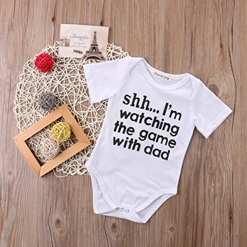 Yenidoğan Bebek Erkek Bebek Kız Komik Mektup Tek PieceBodysuit Romper Tulum Tişört Tee Üst Kıyafetler Giysileri