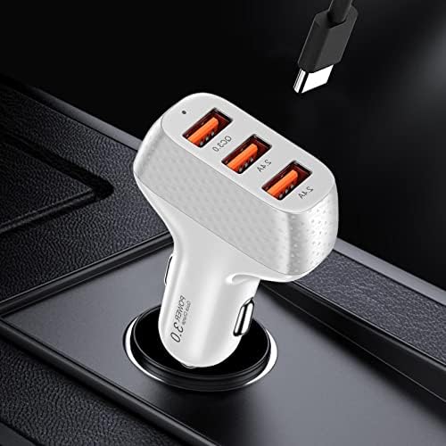 2A 3USB Araç Şarj Cihazı Üç Portlu Çok Portlu Araç Şarj Cihazı Çeşitli USB Aygıtları için Uygundur (Beyaz)