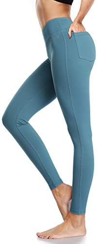 DAYOUNG Yoga Pantolon ile Kadınlar için Cepler Yüksek Bel Karın Kontrol 4 Yönlü Streç Tayt Egzersiz Koşu Yoga Pantolon