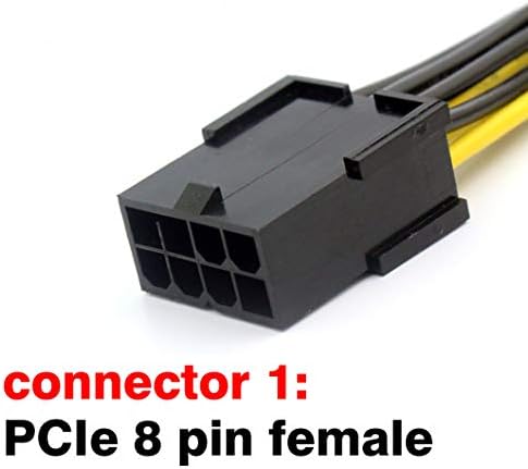PCIe 8 pin Uzatma Kablosu, TeamProfitcom 8 pin Dişi 8(6 + 2) pin Erkek PCI Express Güç Uzatma Kablosu 25 inç (2 Paket)