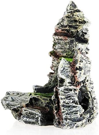 JONJUMP Reçine Malzeme Dağ Manzaralı Akvaryum Kaya Mağarası Ağacı Köprü Balık Tankı Süs Dekorasyon Peyzaj Dekoratif