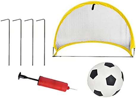 YIJU-Up Futbol Gol Sarı-Taşınabilir Futbol Ağları ile Taşıma Çantası, Top, Pompa, Stakes